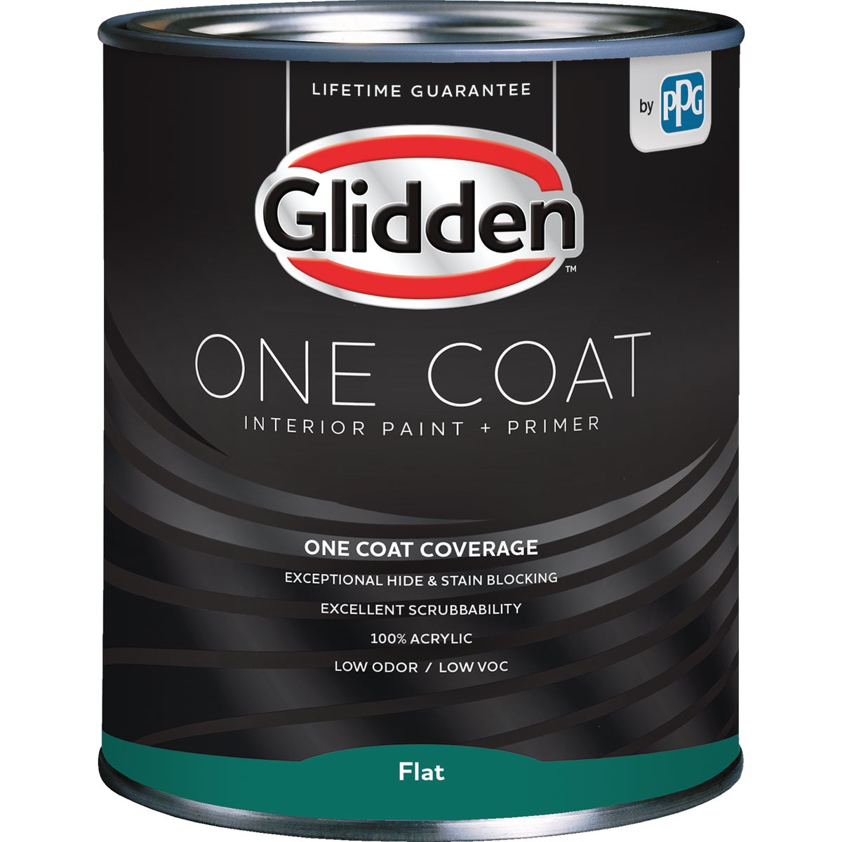 Glidden One Coat Interior Paint + Primer Flat Ultra Deep Base Quart