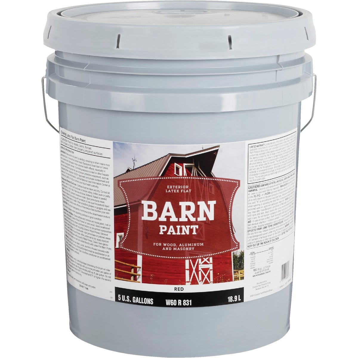 Do it Best Latex Flat Exterior Barn Paint, Red, 5 Gal.
