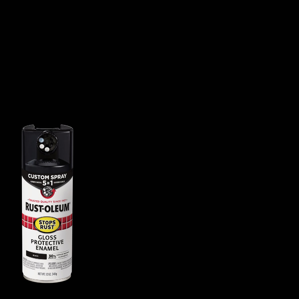 Rust-Oleum Stops Rust 12 Oz. Custom Spray 5 in 1 Gloss Spray Paint, Black