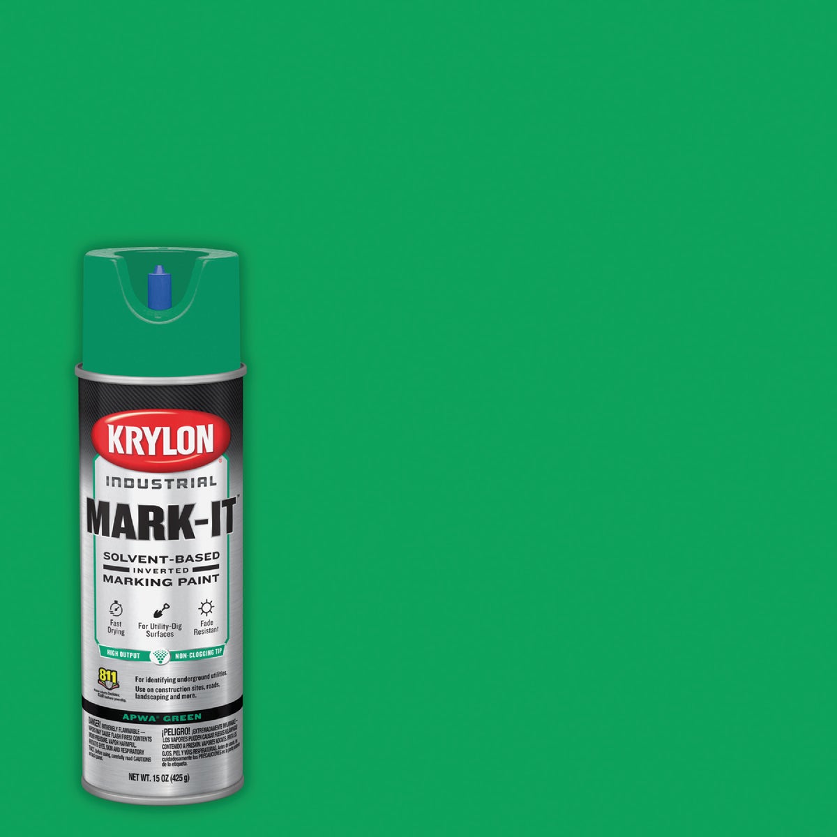 Krylon Mark-It 730408 Industrial SB APWA Green Inverted Marking Paint