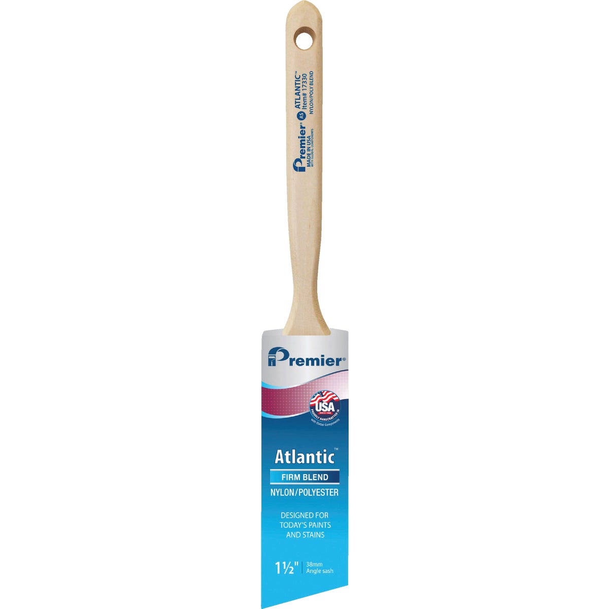 Premier Atlantic 1-1/2 In. Nylon/Poly Angle Sash Paint Brush