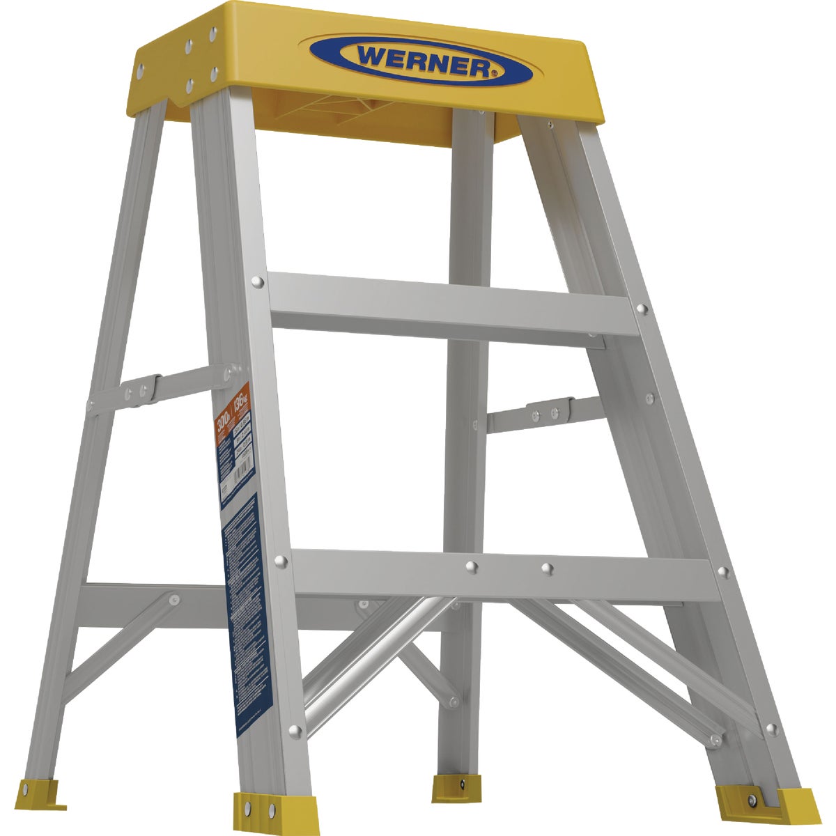 Werner 2 Ft. Aluminum Step Stool with 300 Lb. Load Capacity Type IA Ladder Rating