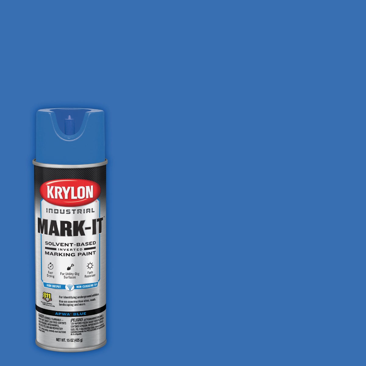 Krylon Mark-It 730308 Industrial SB APWA Blue Inverted Marking Paint
