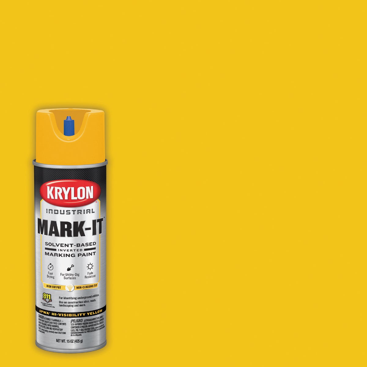 Krylon Mark-It 730508 Industrial SB APWA Hi Visibility Yellow Inverted Marking Paint