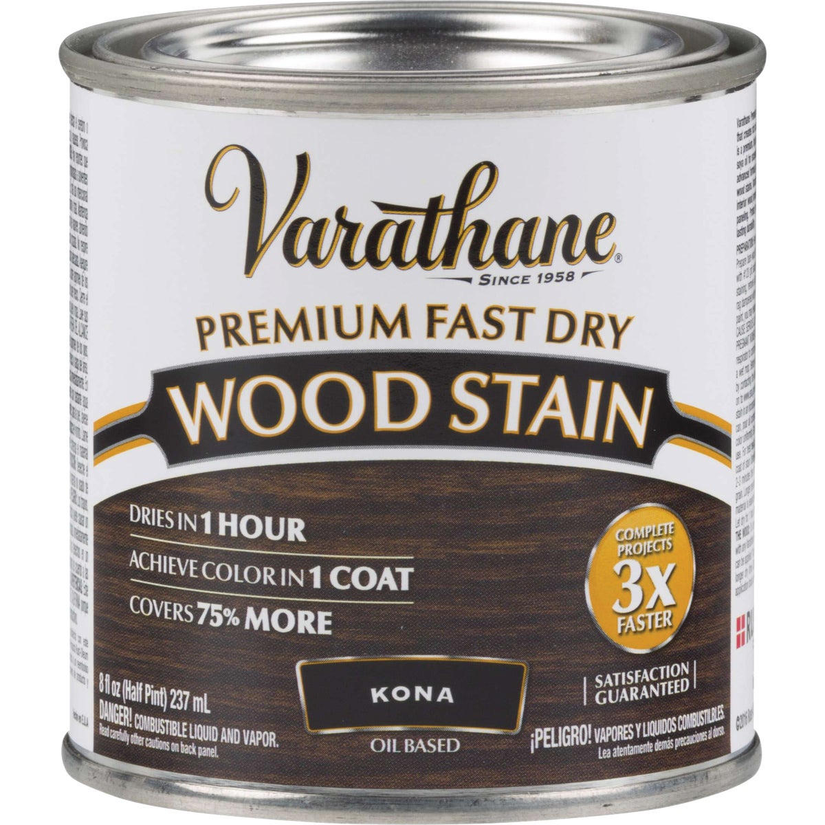 Varathane Fast Dry Kona Wood Urethane Modified Alkyd Interior Wood Stain, 1/2 Pt.