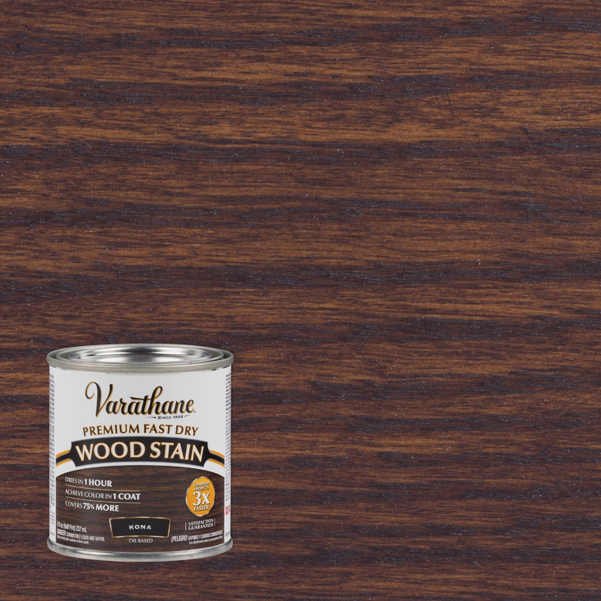 Varathane Fast Dry Kona Wood Urethane Modified Alkyd Interior Wood Stain, 1/2 Pt.