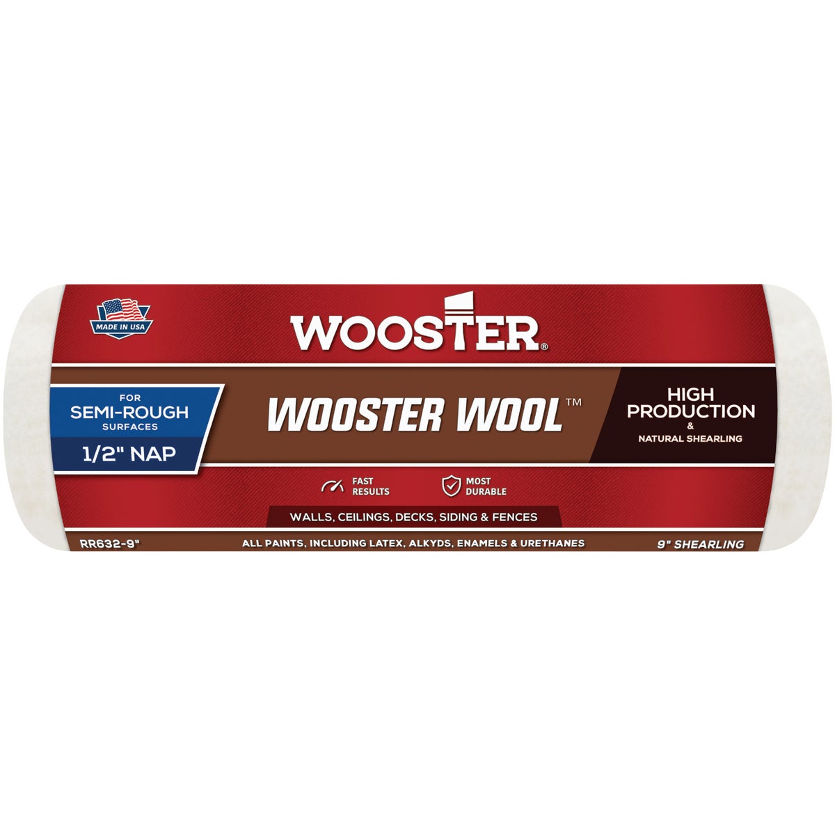 Wooster Wool 9 In. x 1/2 In. Paint Roller Cover