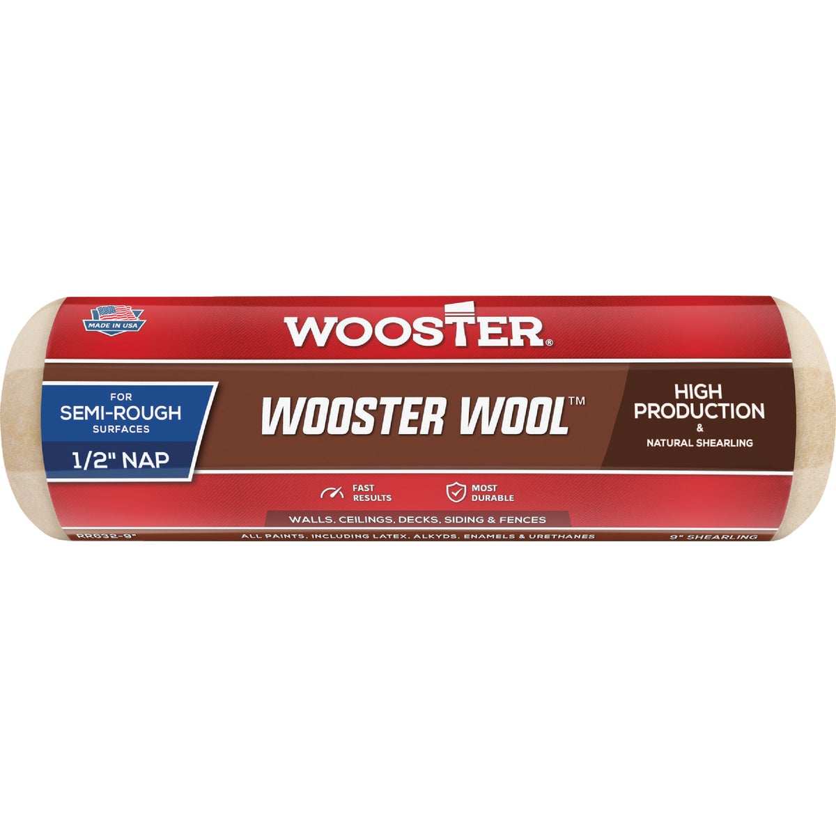 Wooster Wool 9 In. x 1/2 In. Paint Roller Cover