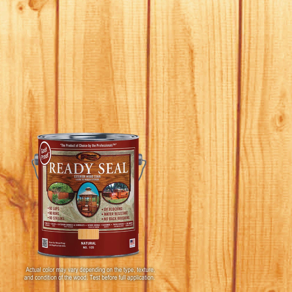 Ready Seal 105 Exterior Wood Stain and Sealer, Natural, 1 Gal.