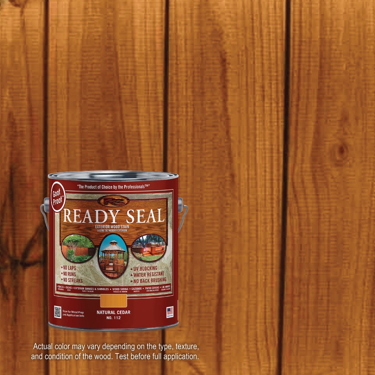 Ready Seal 112 Exterior Wood Stain and Sealer, Natural Cedar, 1 Gal.