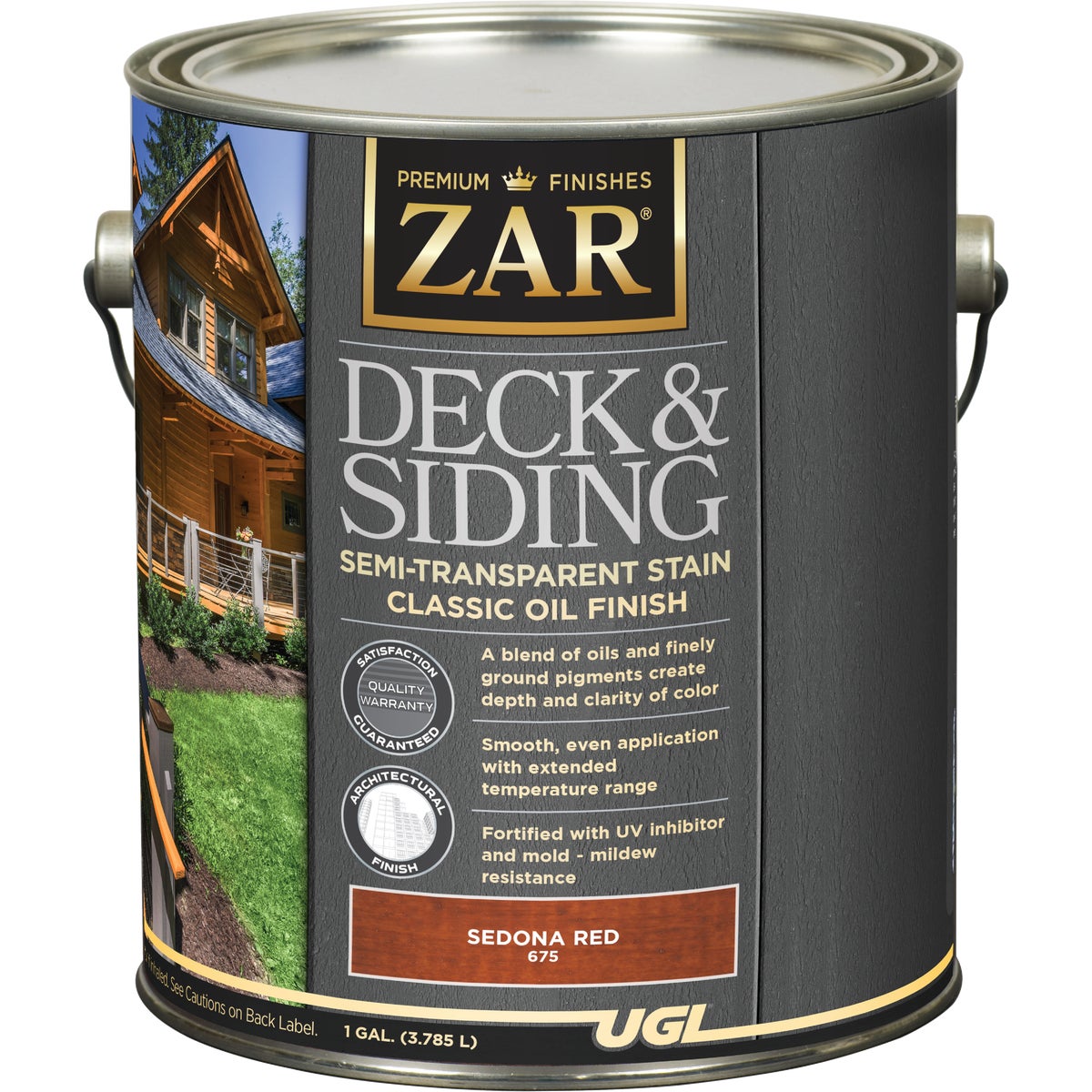 ZAR Semi-Transparent Deck and Siding Stain, Sedona Red, 1 Gal.