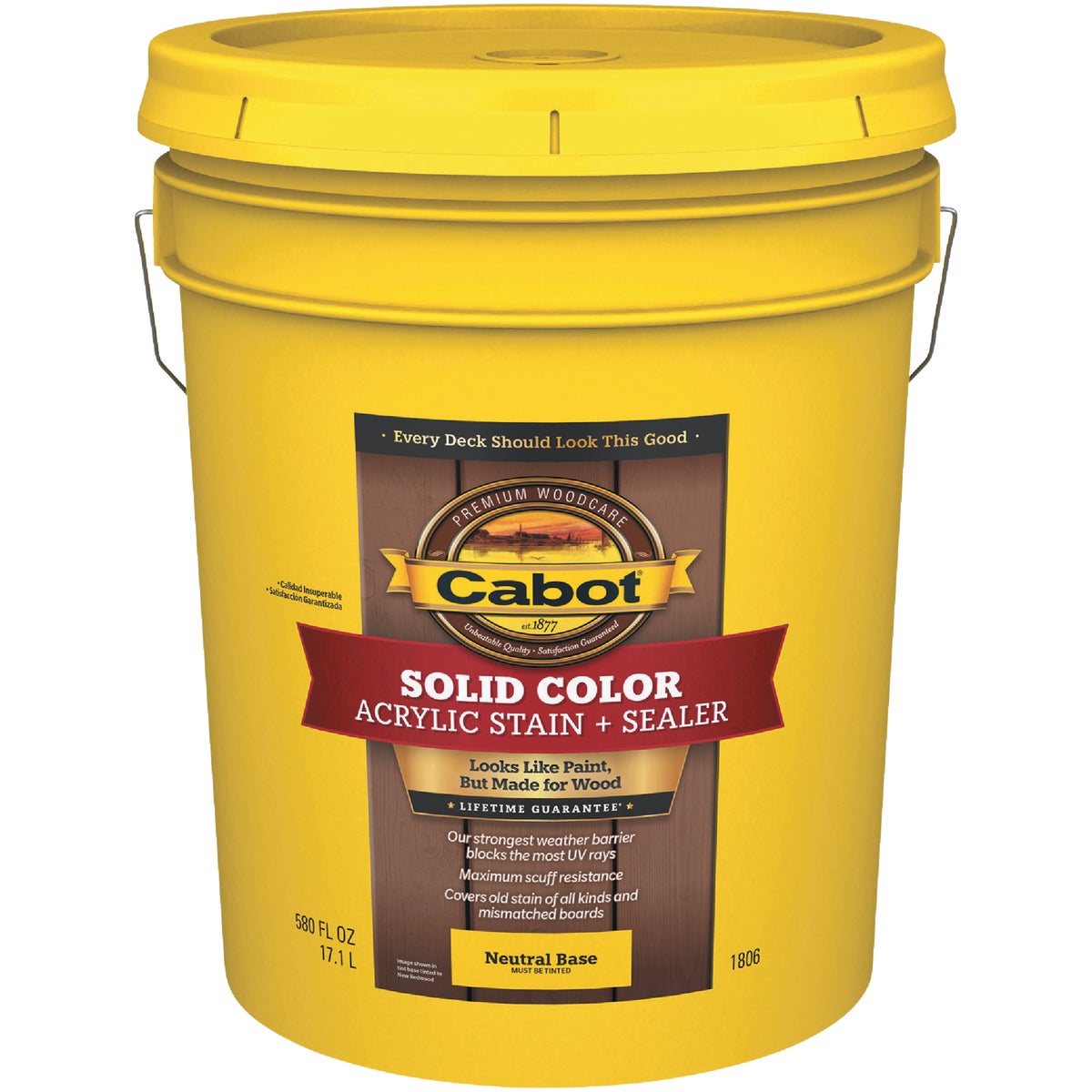 Cabot Solid Color Acrylic Decking Stain, Neutral Base, 5 Gal.