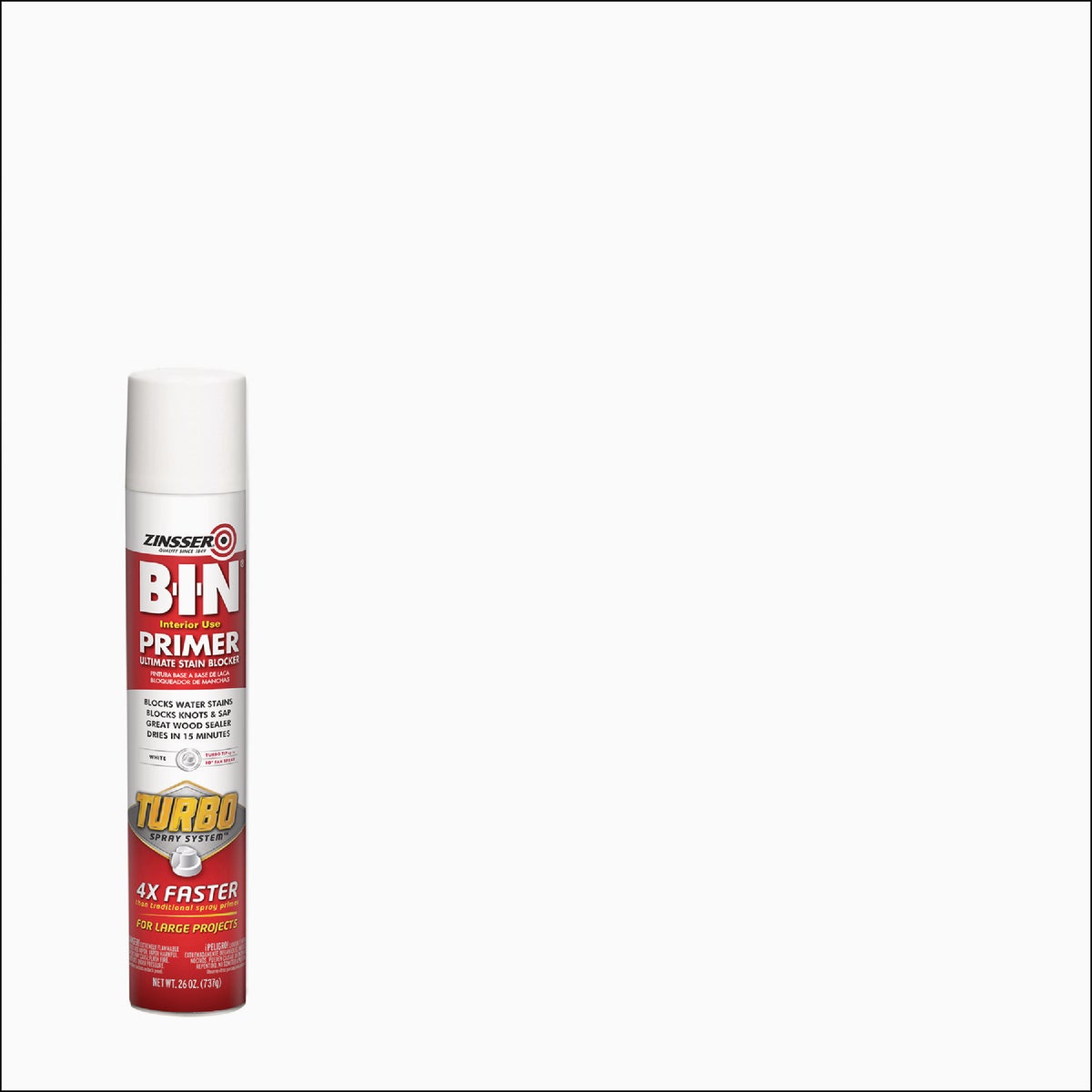 Zinsser 26 Oz. B-I-N Primer Spray with Turbo Spray System, Flat White