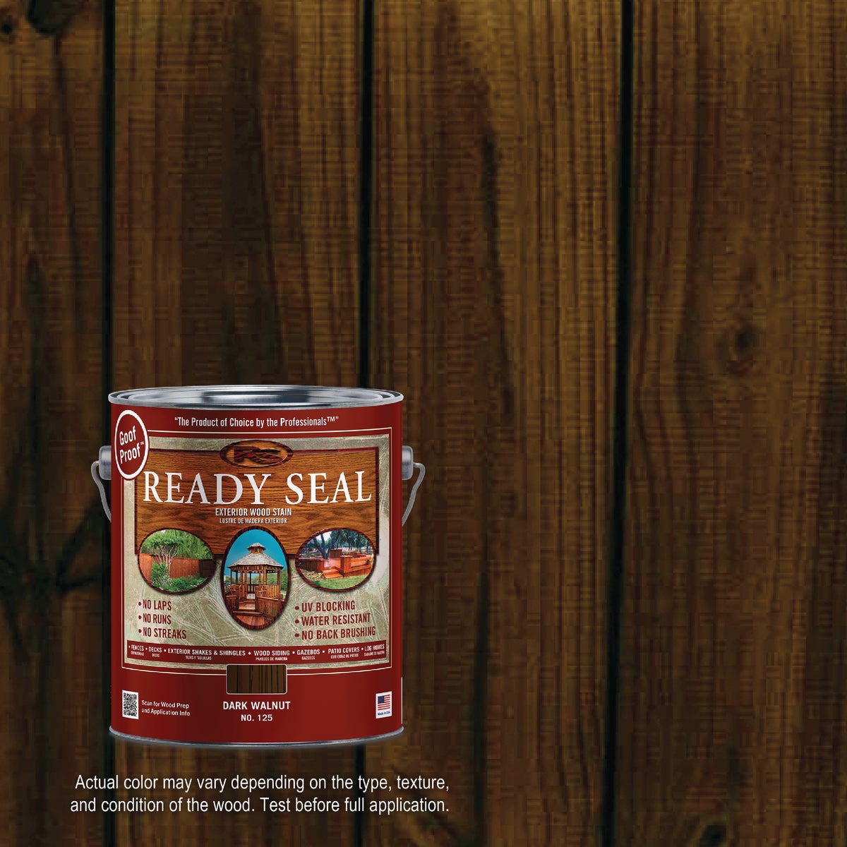 Ready Seal 125 Exterior Wood Stain and Sealer, Dark Walnut, 1 Gal.