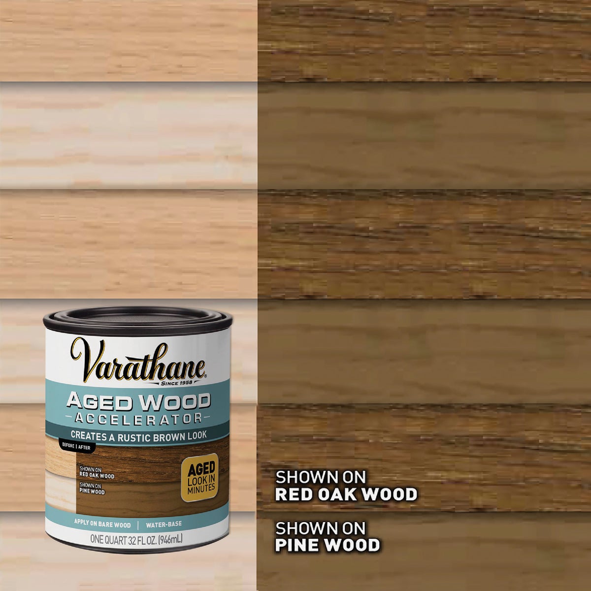 Varathane Aged Wood Accelerator Stain, Brown, 1 Qt.