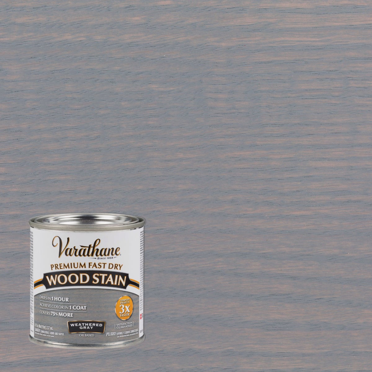 Varathane Fast Dry Weathered Gray Urethane Modified Alkyd Interior Wood Stain, 1/2 Pt.