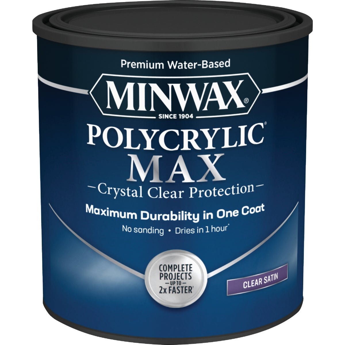 Minwax Polycrylic Max Interior Stain, Clear Satin, 1 Qt.