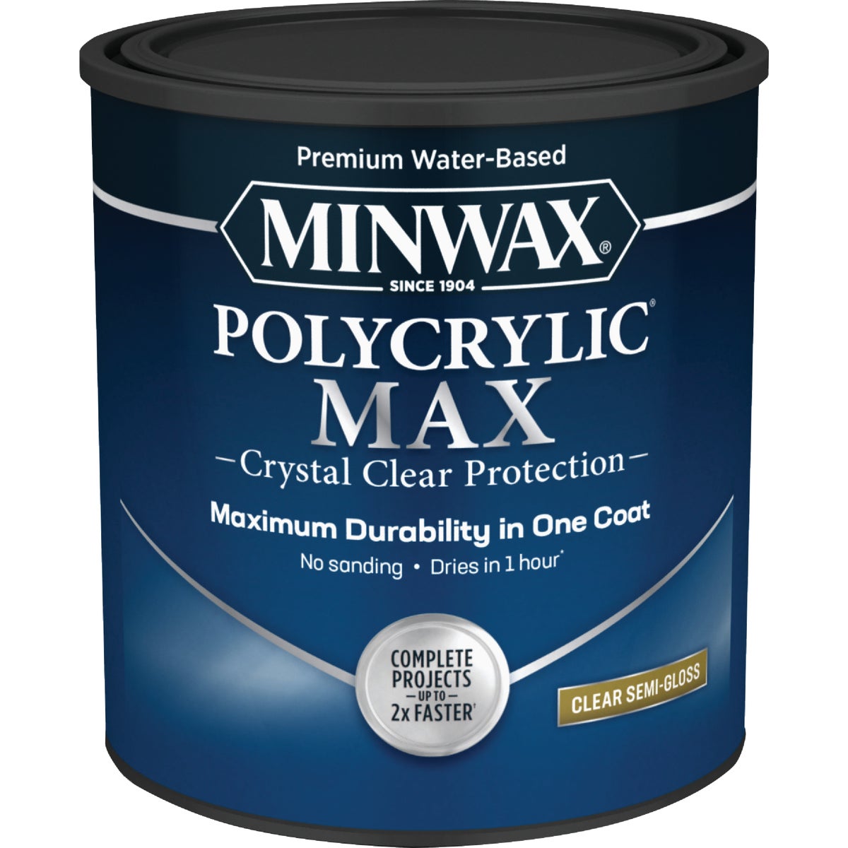 Minwax Polycrylic Max Interior Stain, Clear Semi-Gloss, 1 Qt.