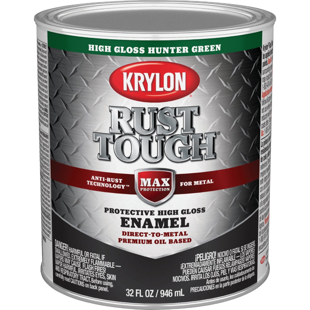 Krylon Rust Tough Oil-Based Gloss Rust Control Enamel, Hunter Green, 1 Qt.