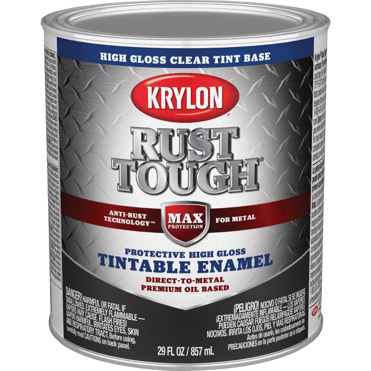 Krylon Rust Tough  Oil-Based Gloss Rust Control Enamel, Clear Base, 1 Qt.