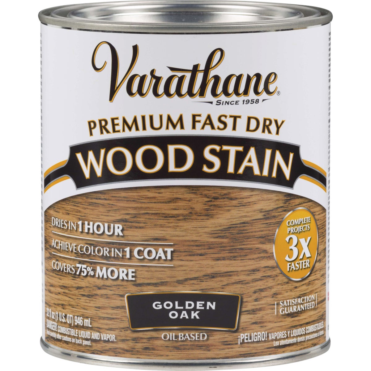Varathane Fast Dry Golden Oak Urethane Modified Alkyd Interior Wood Stain, 1 Qt.
