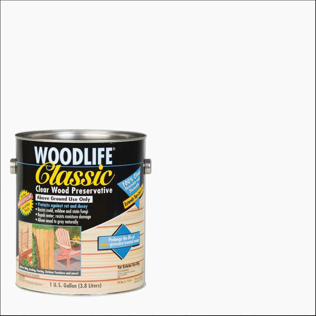 Rust-Oleum Woodlife Clear Water-Based Classic Wood Preservative, 1 Gal.