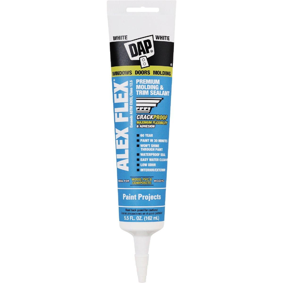 Dap Alex Flex 5.5 Oz. Premium Molding & Trim Acrylic Latex Siliconized Sealant, White