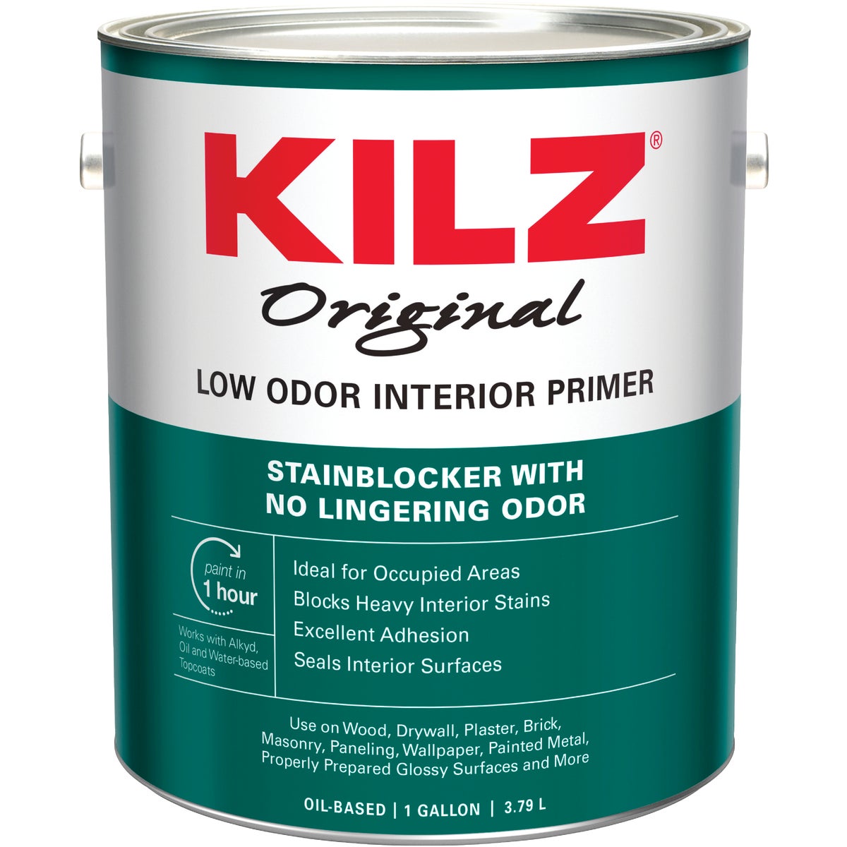 Kilz Original Low Odor Oil-Based Interior Primer Sealer Stainblocker, White, 1 Gal.