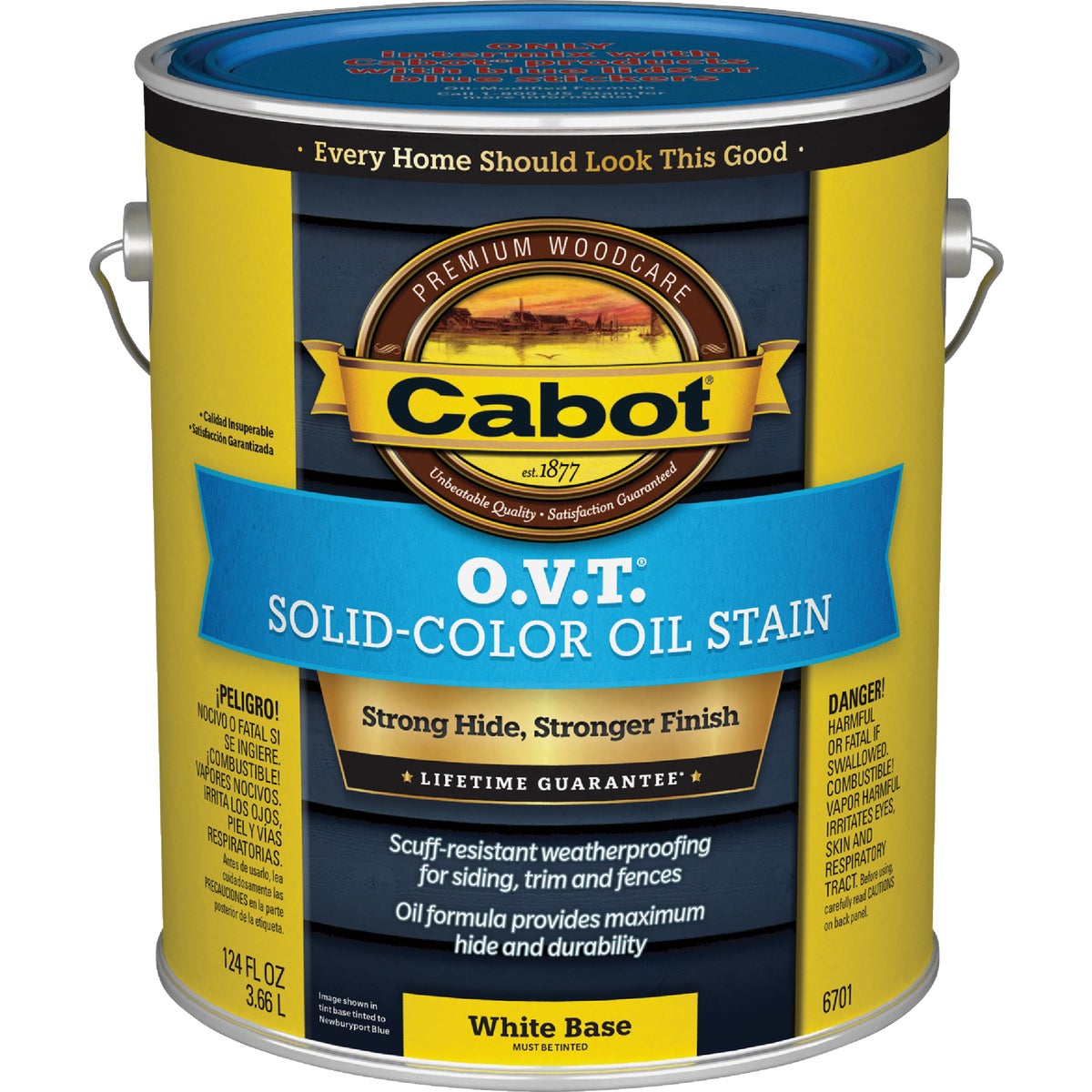 Cabot O.V.T. VOC Compliant Solid Color Exterior Stain, White Base, 1 Gal.