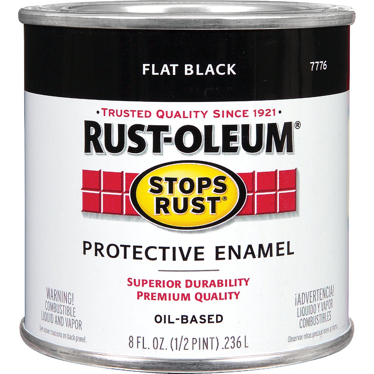 Rust-Oleum Stops Rust Oil Based Flat Protective Rust Control Enamel, Black, 1/2 Pt.