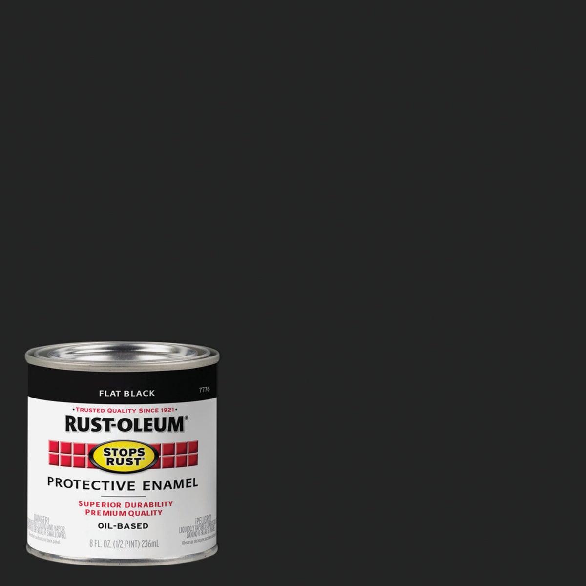 Rust-Oleum Stops Rust Oil Based Flat Protective Rust Control Enamel, Black, 1/2 Pt.