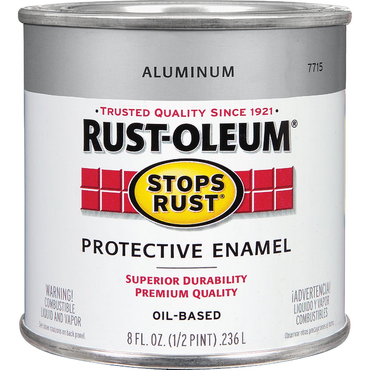 Rust-Oleum Stops Rust Oil Based Gloss Protective Rust Control Enamel, Aluminum, 1/2 Pt.