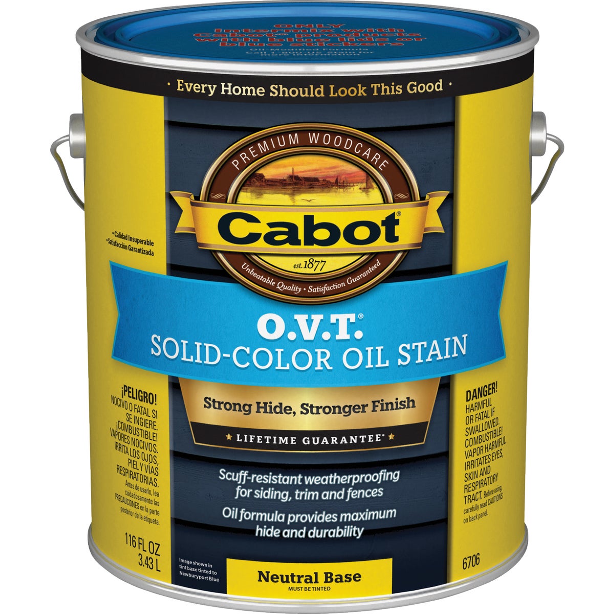 Cabot O.V.T. VOC Compliant Solid Color Exterior Stain, Neutral Base, 1 Gal.