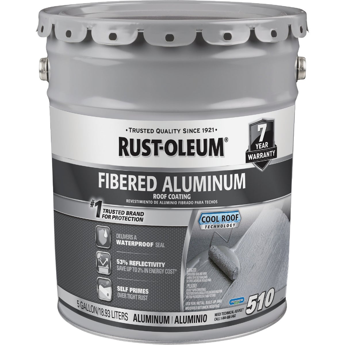 Rust-Oleum 510 5 Gal. 7-Year Fibered Aluminum Roof Coating