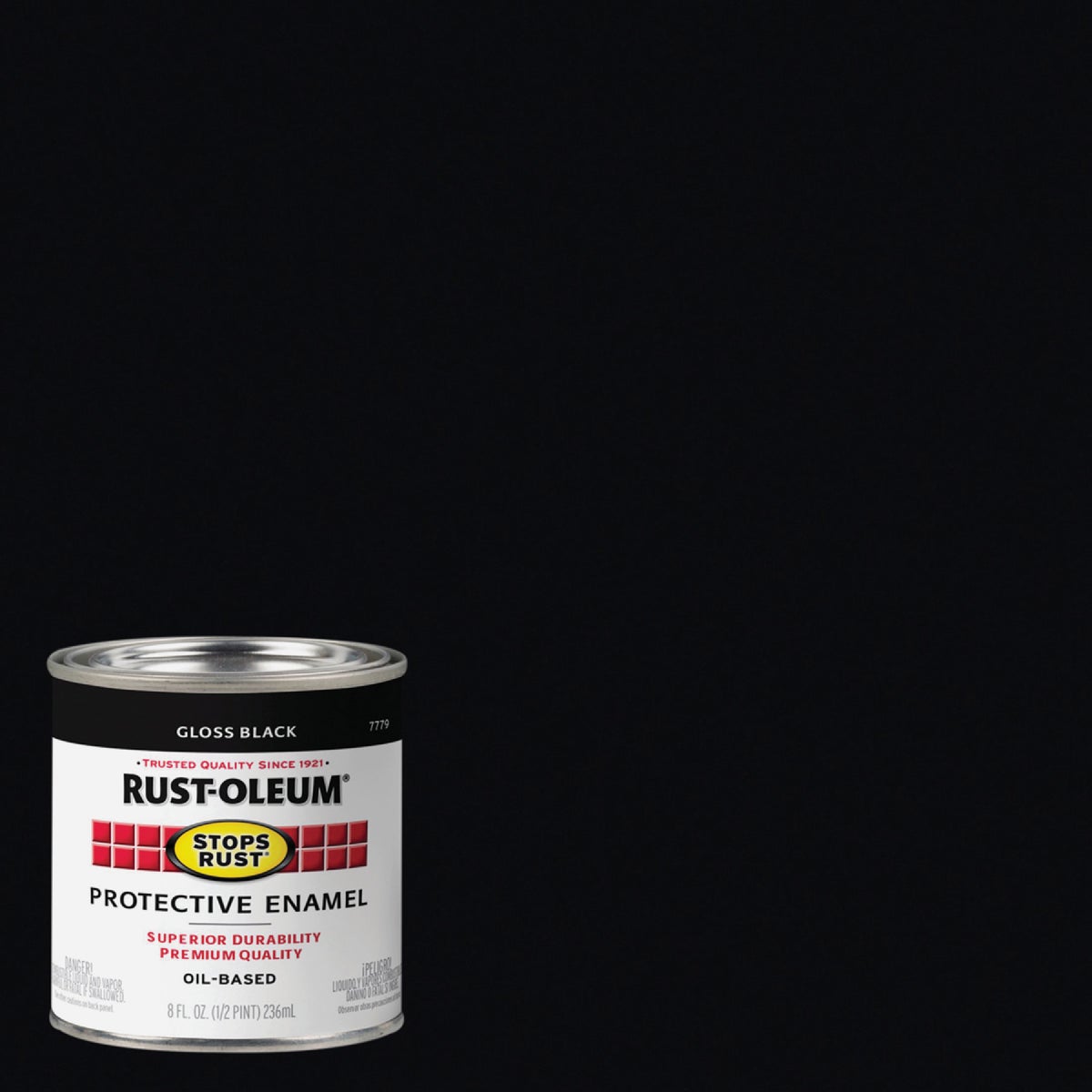 Rust-Oleum Stops Rust Oil Based Gloss Protective Rust Control Enamel, Black, 1/2 Pt.