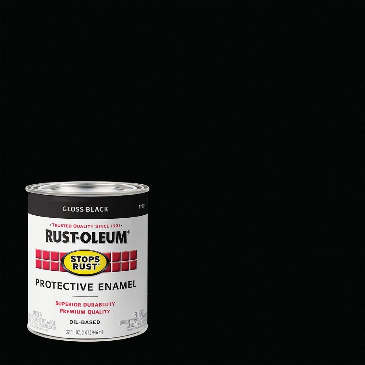 Rust-Oleum Stops Rust Oil Based Gloss Protective Rust Control Enamel, Black, 1 Qt.