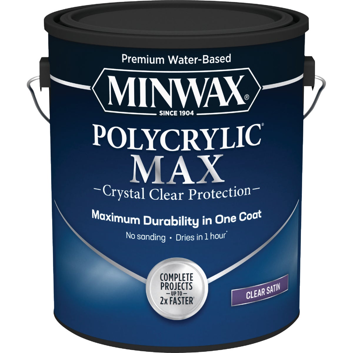 Minwax Polycrylic Max Interior Stain, Clear Satin, 1 Gal.
