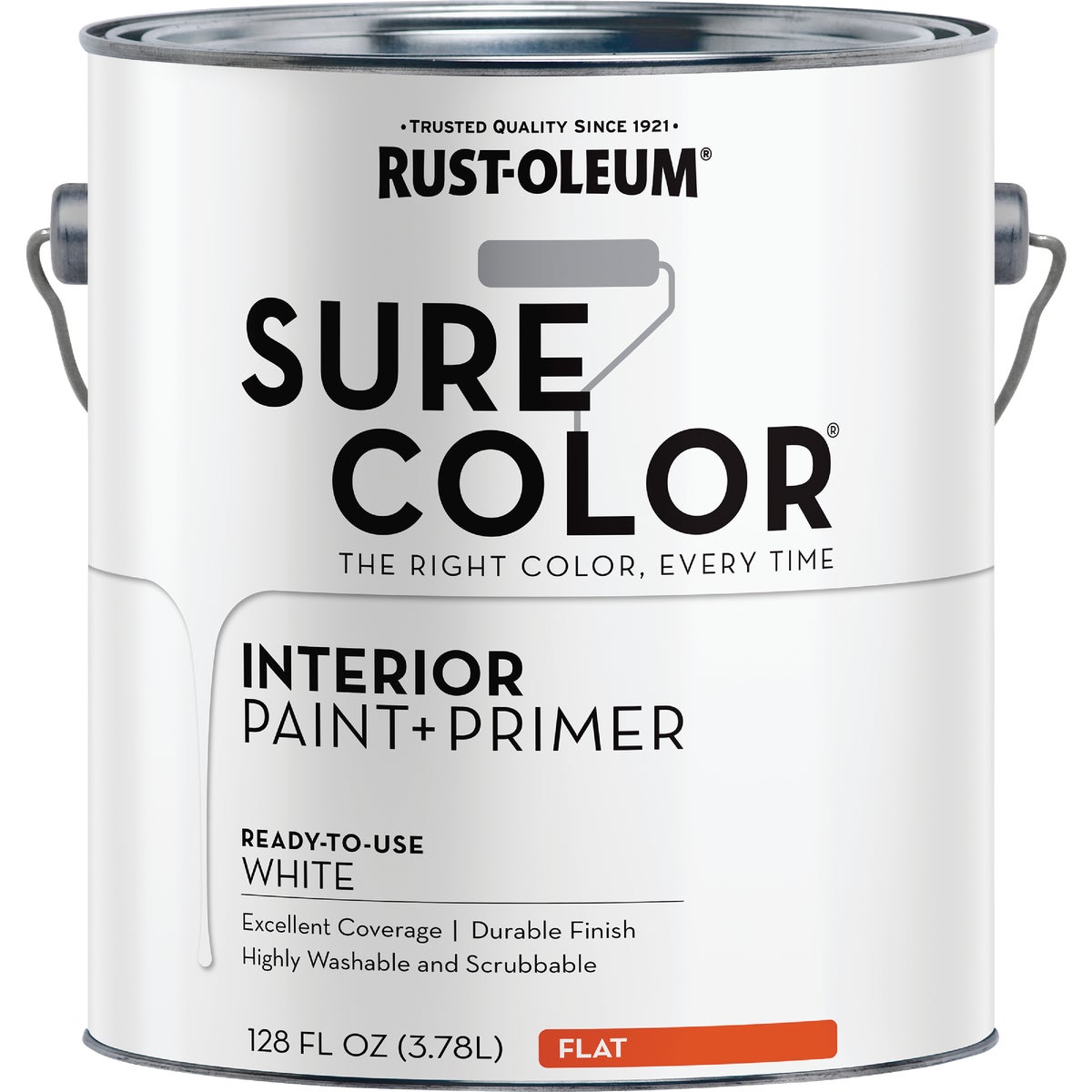 Rust-Oleum Sure Color Flat White Interior Wall Paint and Primer, Gallon