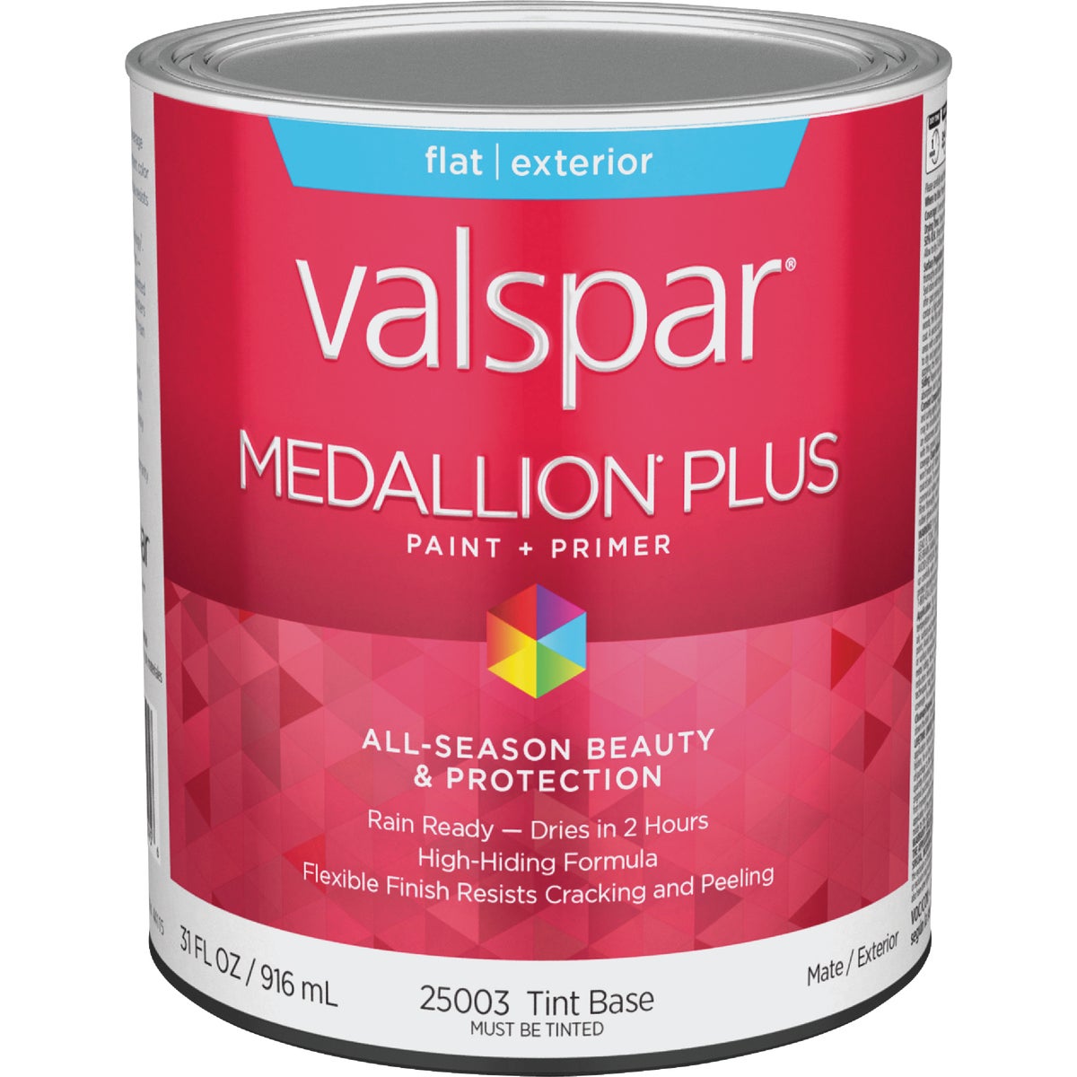  Valspar Medallion Plus Premium Paint & Primer Flat Exterior Paint, Tint Base, 1 Qt.