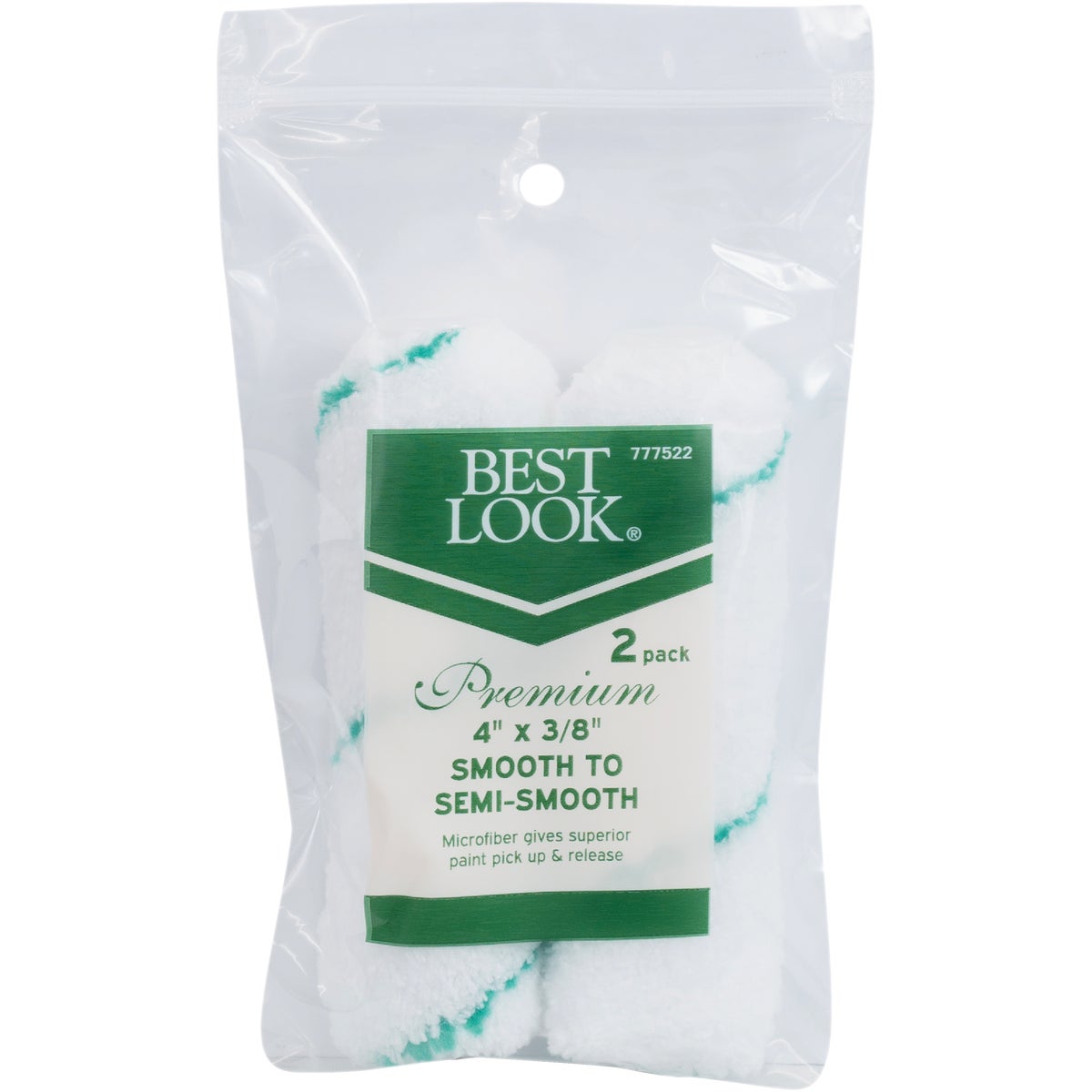 Best Look 4 In. x 3/8 In. Premium Microfiber Mini Roller (2-Pack)