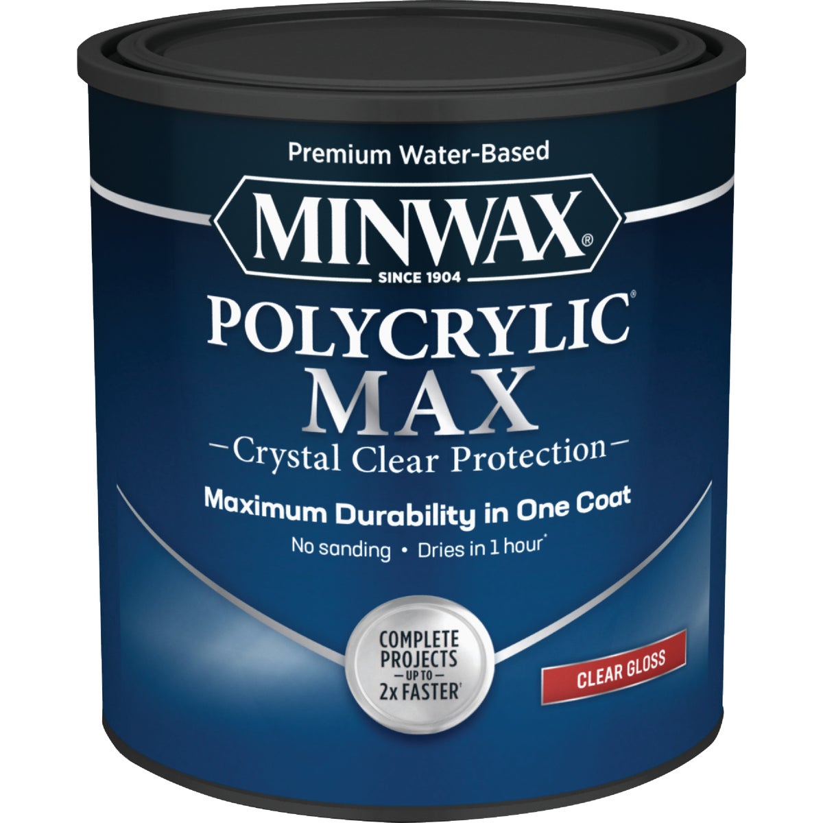 Minwax Polycrylic Max Interior Stain, Clear Gloss, 1 Qt.