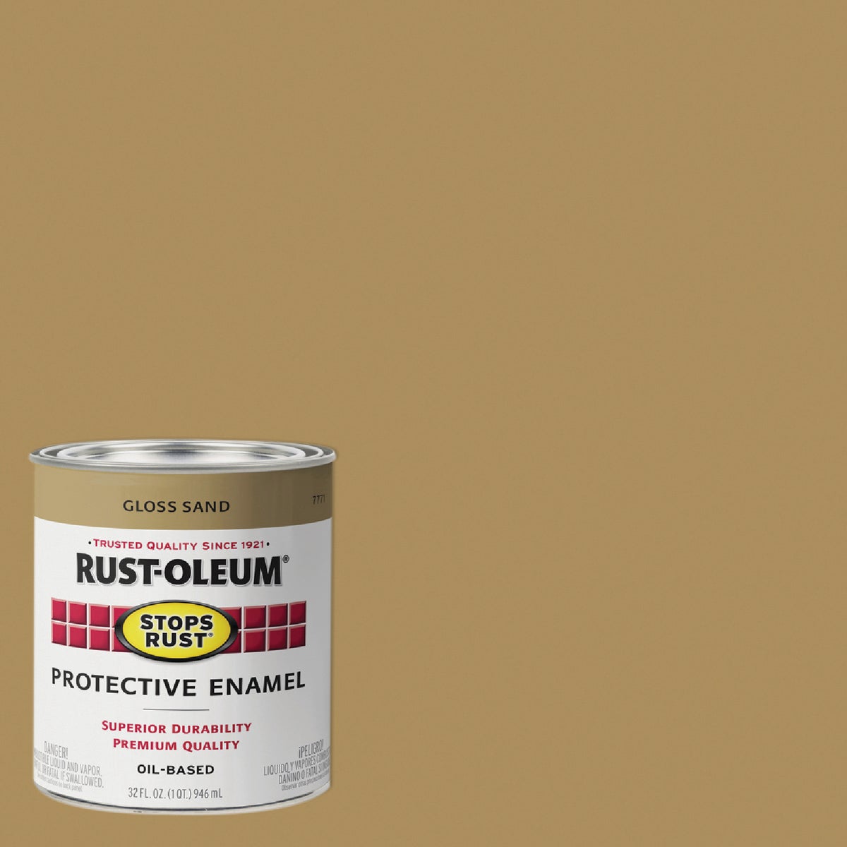 Rust-Oleum Stops Rust Oil Based Gloss Protective Rust Control Enamel, Sand, 1 Qt.