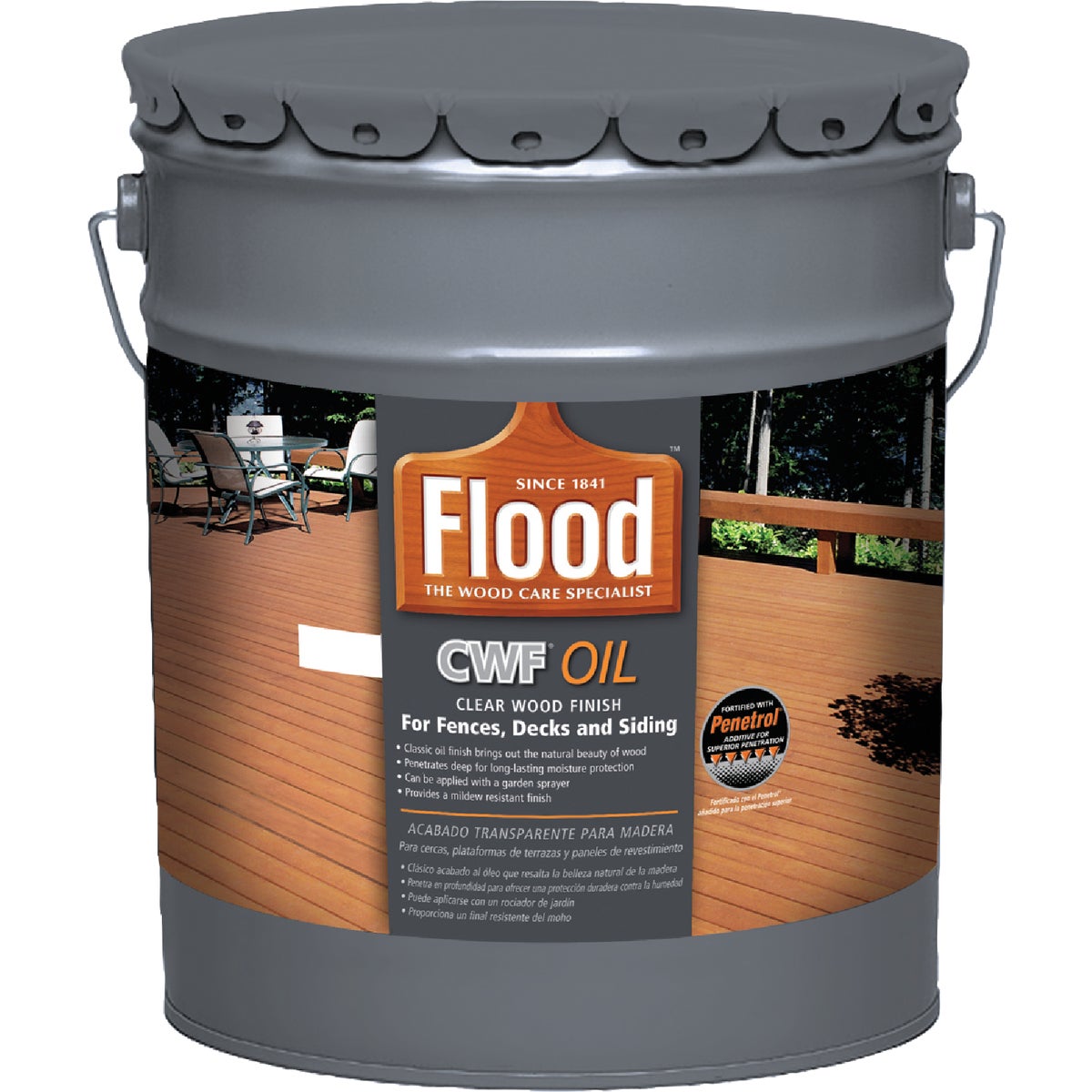 Flood CWF Penetrating Alkyd/Oil Natural Wood Finish, Natural, 5 Gal.