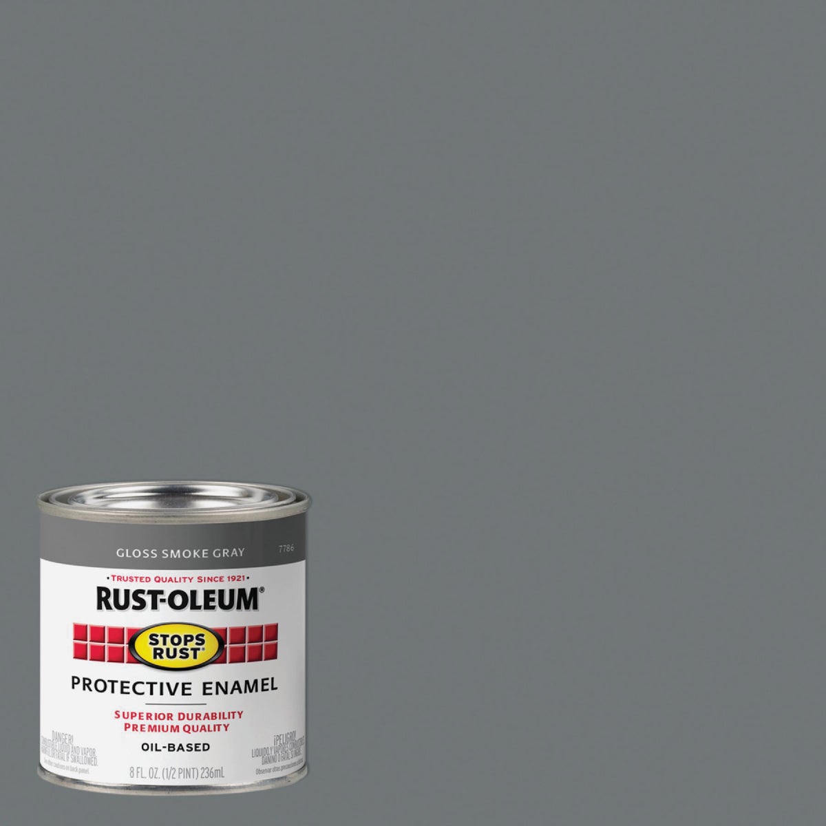 Rust-Oleum Stops Rust Oil Based Gloss Protective Rust Control Enamel, Smoke Gray, 1/2 Pt.