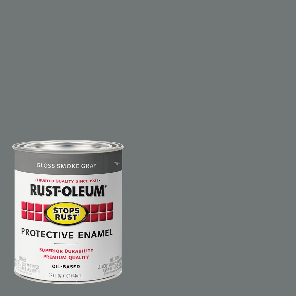 Rust-Oleum Stops Rust Oil Based Gloss Protective Rust Control Enamel, Smoke Gray, 1 Qt.