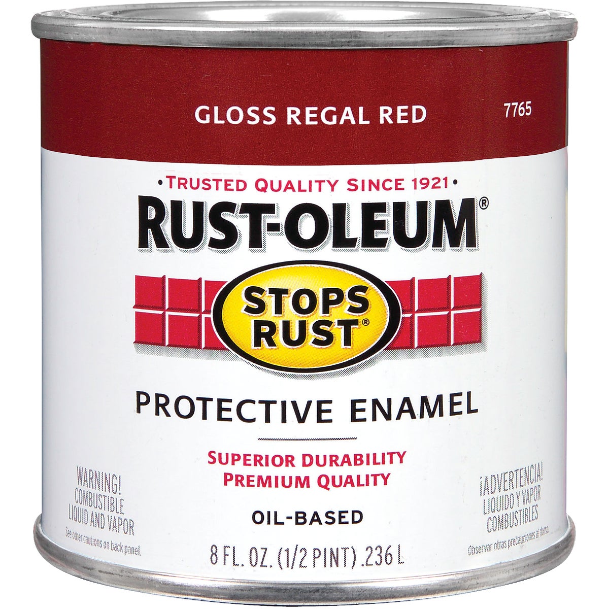 Rust-Oleum Stops Rust Oil Based Gloss Protective Rust Control Enamel, Regal Red, 1/2 Pt.