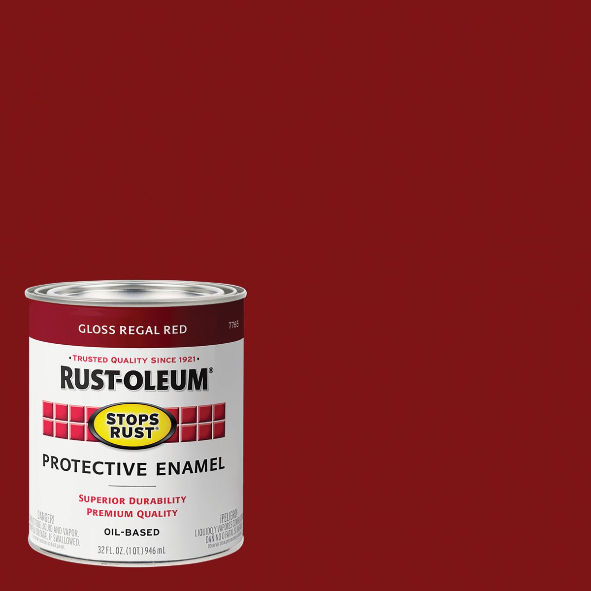 Rust-Oleum Stops Rust Oil Based Gloss Protective Rust Control Enamel, Regal Red, 1 Qt.