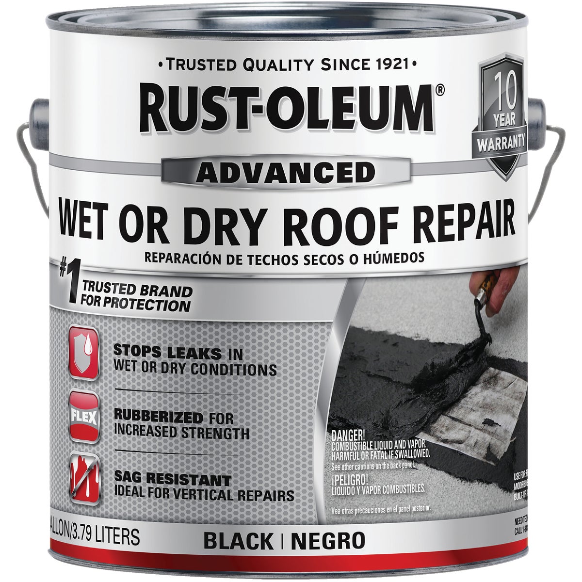 Rust-Oleum 1 Gal. Black Advanced Wet or Dry Roof Repair
