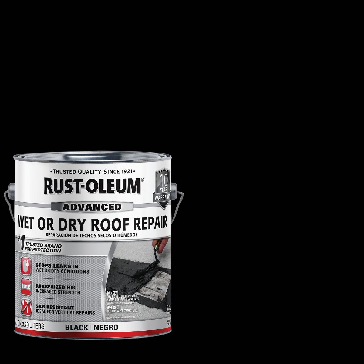 Rust-Oleum 1 Gal. Black Advanced Wet or Dry Roof Repair