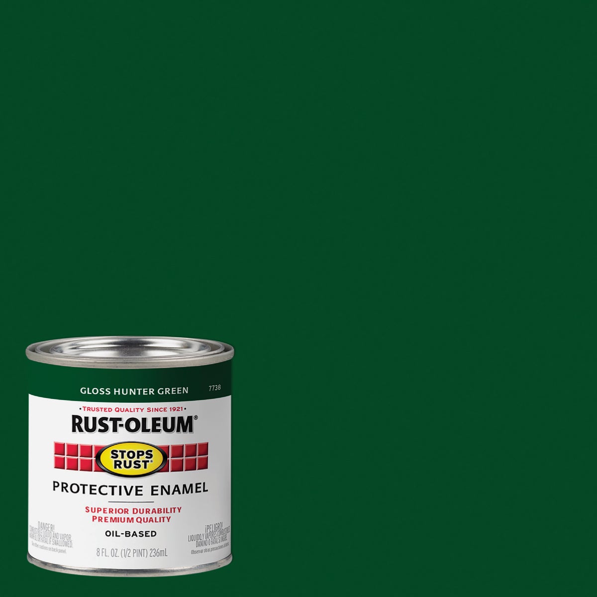 Rust-Oleum Stops Rust Oil Based Gloss Protective Rust Control Enamel, Hunter Green, 1/2 Pt.